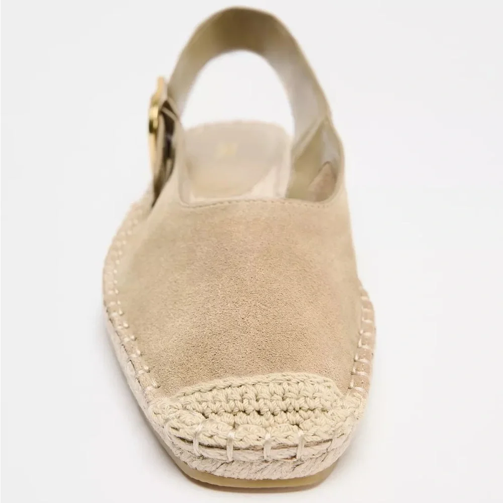 Zara Tan Suede Espadrille Slingbacks